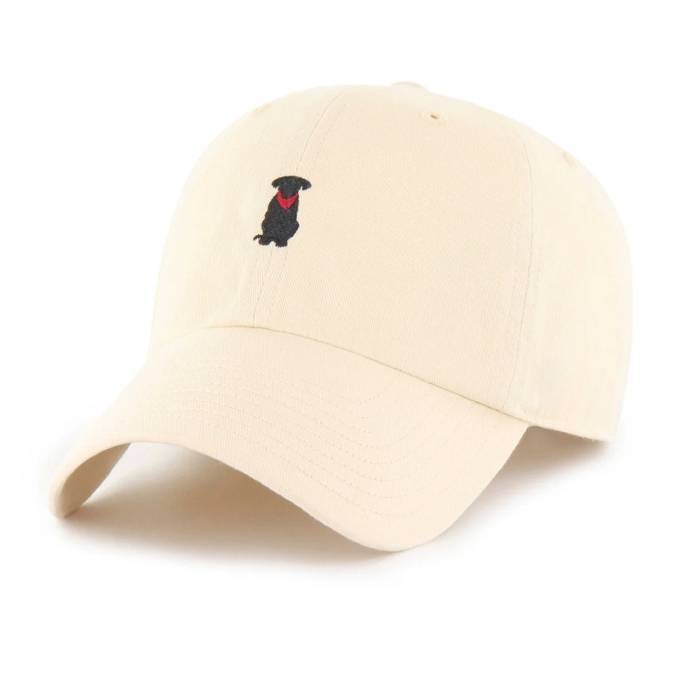 Fan Favorite, Cream Baseball Cap with Black Lab Dog Embroidery, NWT